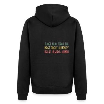 Ceux qui enseignent le plus... - Veste à capuche bio Premium Unisexe - noir - Dos - Nico (187cm)