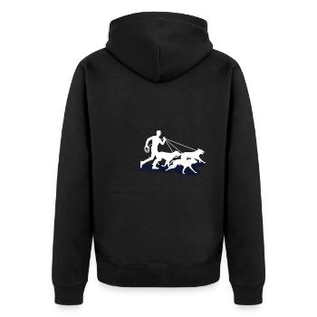 Hundesitter Shirt Geschenk Dog Sitter - Unisex Premium Bio Zip Hoodie - Schwarz - Hinten - Nico (187cm)