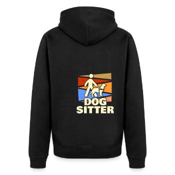 Vintage Retro Dog Sitter Shirt Gift - Unisex Premium Organic Zip Hoodie - black - Back - Nico (187cm)