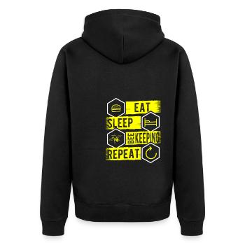 Eat Sleep Beekeeping Repeat Shirt Beekeeper - Unisex Premium Organic Zip Hoodie - black - Back - Nico (187cm)