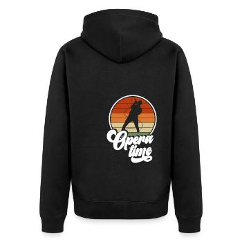 Opera Time Shirt Geschenk - Unisex Premium Bio Zip Hoodie - Schwarz - Hinten - Nico (187cm)