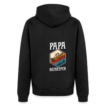 Papa Beekeeper Shirt Geschenk Vater Vatertag - Unisex Premium Bio Zip Hoodie - Schwarz - Hinten - Nico (187cm)