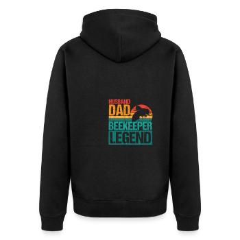 Husband Dad Beekeeper Legend Shirt Imker - Unisex Premium Organic Zip Hoodie - black - Back - Nico (187cm)