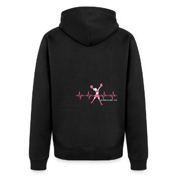 Herzschlag Herzlinie Herzfrequenz Cheerleading - Unisex Premium Bio Zip Hoodie - Schwarz - Hinten - Nico (187cm)