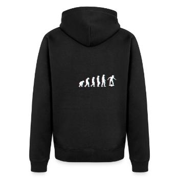 Evolution Onewheel Shirt Gift - Unisex Premium Organic Zip Hoodie - black - Back - Nico (187cm)