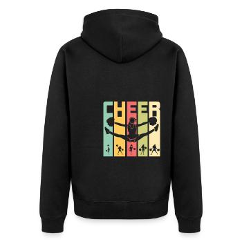 Cadeau de chemise Vintage Retro Cheerleader - Veste à capuche bio Premium Unisexe - noir - Dos - Nico (187cm)
