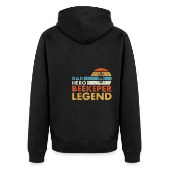 Papa Héros Apiculteur Légende Chemise Cadeau - Veste à capuche bio Premium Unisexe - noir - Dos - Nico (187cm)