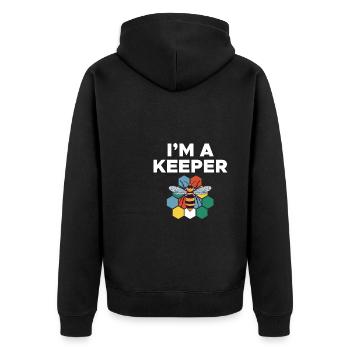 Im A Keeper Bee Shirt Gift - Unisex Premium Organic Zip Hoodie - black - Back - Nico (187cm)