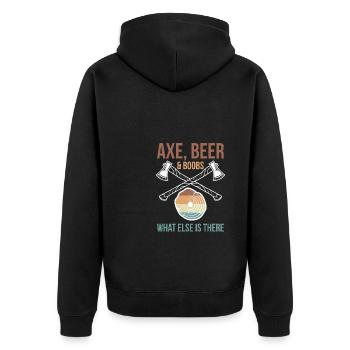 Axe Beer & Boobs What Else Is There Shirt - Veste à capuche bio Premium Unisexe - noir - Dos - Nico (187cm)