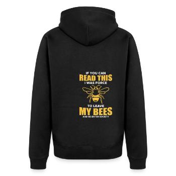 Si vous pouvez lire ceci, j’ai été forcé de quitter mes abeilles - Veste à capuche bio Premium Unisexe - noir - Dos - Nico (187cm)