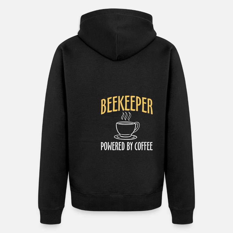 Beekeeper Powered By Coffee - Unisex Premium Bio Zip Hoodie - Schwarz