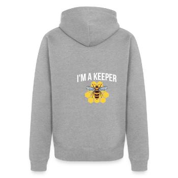 Im A Keeper Bee Shirt Cadeau - Veste à capuche bio Premium Unisexe - gris chiné - Dos - Nico (187cm)