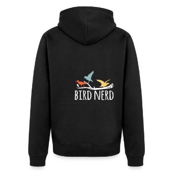 Cadeau de chemise Bird Nerd - Veste à capuche bio Premium Unisexe - noir - Dos - Nico (187cm)