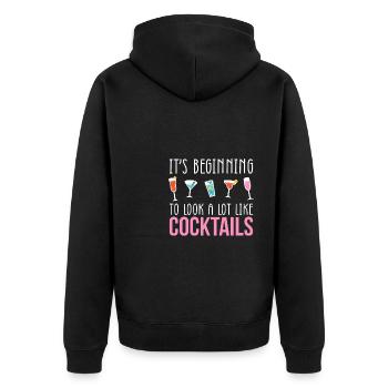 Its Beginning To Look A Lot Like Cocktails - Unisex Premium Bio Zip Hoodie - Schwarz - Hinten - Nico (187cm)