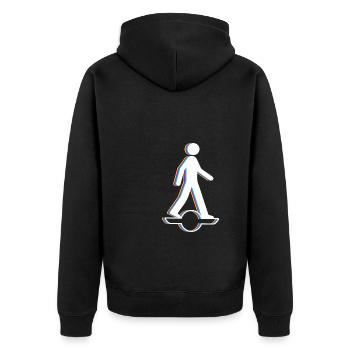 Stick Figure Onewheel Shirt Gift - Unisex Premium Organic Zip Hoodie - black - Back - Nico (187cm)