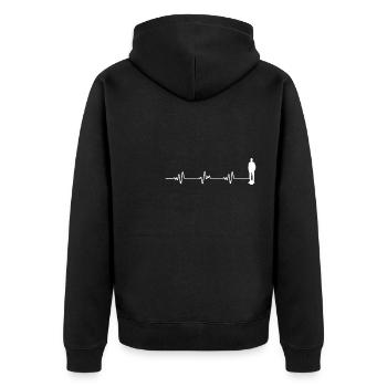 Heartbeat Heart Line Heart Rate Onewheel - Unisex Premium Organic Zip Hoodie - black - Back - Nico (187cm)