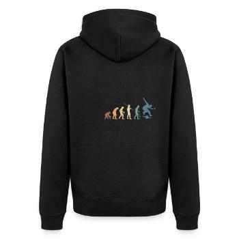 Cadeau de chemise Vintage Retro Evolution Onewheel - Veste à capuche bio Premium Unisexe - noir - Dos - Nico (187cm)