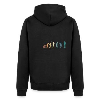 Vintage Retro Evolution Onewheel Shirt Gift - Unisex Premium Organic Zip Hoodie - black - Back - Nico (187cm)
