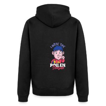 Je déteste la chemise de saison du pollen - Veste à capuche bio Premium Unisexe - noir - Dos - Nico (187cm)