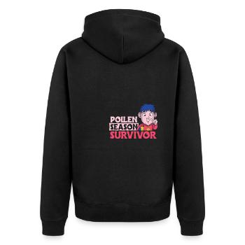 Cadeau de chemise de survivant de saison du pollen - Veste à capuche bio Premium Unisexe - noir - Dos - Nico (187cm)