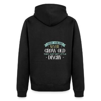 Good Sailors Never Grow Old They... - Unisex Premium Bio Zip Hoodie - Schwarz - Hinten - Nico (187cm)