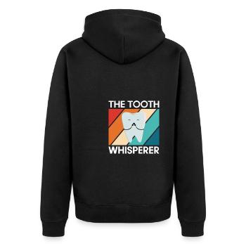 The Tooth Whisperer Shirt Geschenk - Unisex Premium Bio Zip Hoodie - Schwarz - Hinten - Nico (187cm)