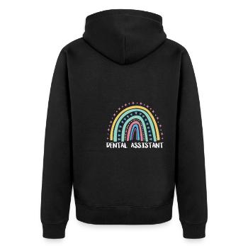 Dental Assistant Shirt Gift Dentist - Unisex Premium Organic Zip Hoodie - black - Back - Nico (187cm)