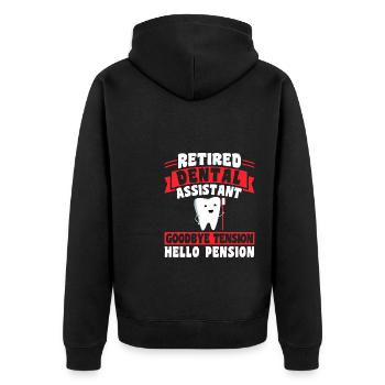 Rentner Pension Pensionist Zahnarzt - Unisex Premium Bio Zip Hoodie - Schwarz - Hinten - Nico (187cm)