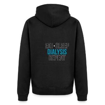 Eat Sleep Dialysis Nurse Repeat Shirt - Unisex Premium Organic Zip Hoodie - black - Back - Nico (187cm)