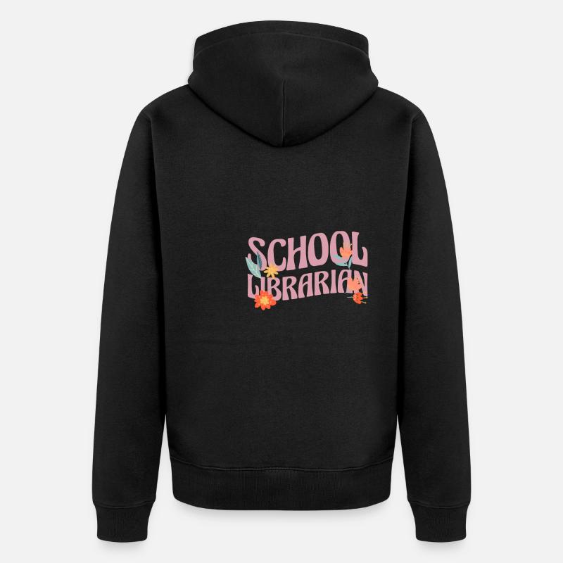School Librarian Geschenk Schule - Unisex Premium Bio Zip Hoodie - Schwarz