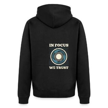 En point de mire Nous faisons confiance à Shirt Camera Photographer - Veste à capuche bio Premium Unisexe - noir - Dos - Nico (187cm)