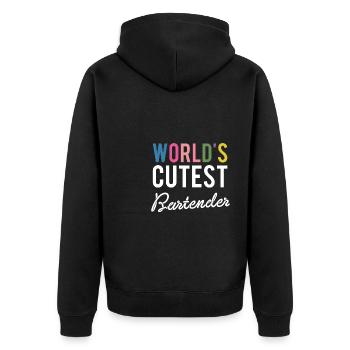 Cadeau de chemise de barman le plus mignon au monde - Veste à capuche bio Premium Unisexe - noir - Dos - Nico (187cm)