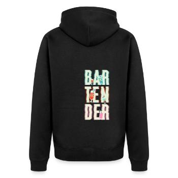 Cadeau de chemise de barman - Veste à capuche bio Premium Unisexe - noir - Dos - Nico (187cm)