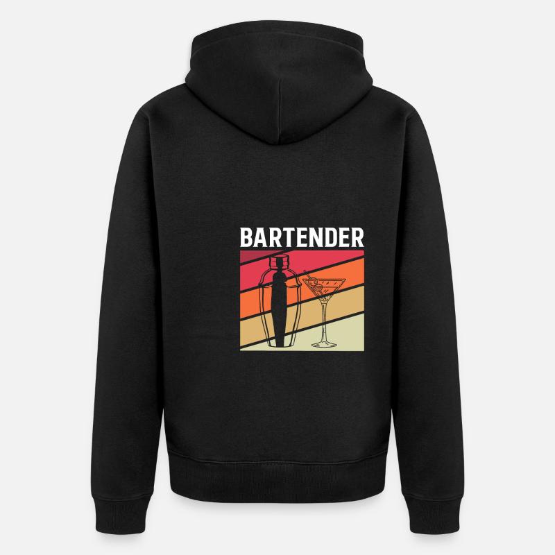 Bartender Shirt Gift - Unisex Premium Organic Zip Hoodie - black