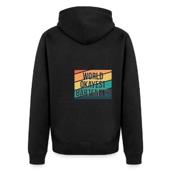 Worlds Okayest Barman Shirt Bartender Cadeau - Veste à capuche bio Premium Unisexe - noir - Dos - Nico (187cm)