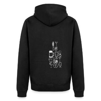 Cadeau de chemise de barman - Veste à capuche bio Premium Unisexe - noir - Dos - Nico (187cm)