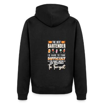 Le meilleur barman cadeau de chemise de barman - Veste à capuche bio Premium Unisexe - noir - Dos - Nico (187cm)