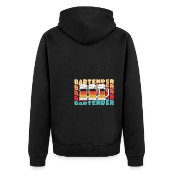 Bartender Bartender Shirt Gift Vintage - Unisex Premium Organic Zip Hoodie - black - Back - Nico (187cm)