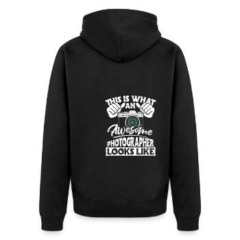 This Is What An Awesome Photographer Looks Like - Unisex Premium Organic Zip Hoodie - black - Back - Nico (187cm)