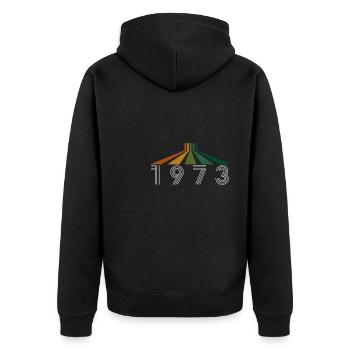 50e anniversaire Vintage Retro 1973 Chemise - Veste à capuche bio Premium Unisexe - noir - Dos - Nico (187cm)