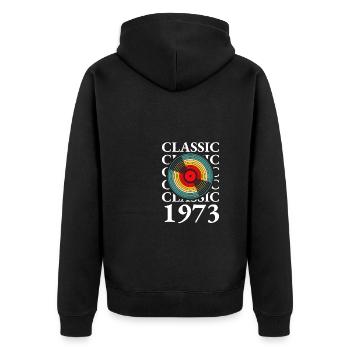 Vintage Retro Classic 1973 Schallplatte Vinyle - Veste à capuche bio Premium Unisexe - noir - Dos - Nico (187cm)