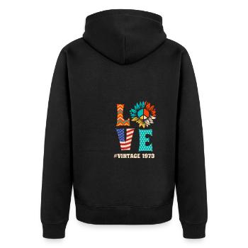 Love Vintage 1973 Chemise Cadeau 50e anniversaire - Veste à capuche bio Premium Unisexe - noir - Dos - Nico (187cm)