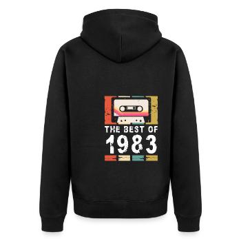 Le meilleur de 1983 Cassette Vintage 40e anniversaire - Veste à capuche bio Premium Unisexe - noir - Dos - Nico (187cm)