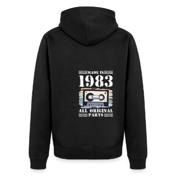 Fabriqué en 1983 40 Birthday Shirt Gift Cassette - Veste à capuche bio Premium Unisexe - noir - Dos - Nico (187cm)