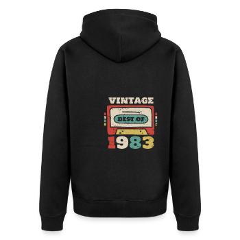 Vintage Best Of 1983 40th Birthday Cassette - Veste à capuche bio Premium Unisexe - noir - Dos - Nico (187cm)
