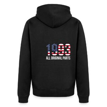 USA Flag America Flag 1993 Shirt - Unisex Premium Organic Zip Hoodie - black - Back - Nico (187cm)