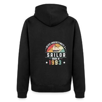 Never Understimate A Sailer Born In 1993 - Unisex Premium Organic Zip Hoodie - black - Back - Nico (187cm)