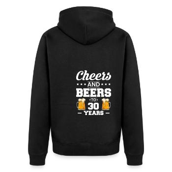 Cheers And Beers To 30 Years Shirt Gift - Veste à capuche bio Premium Unisexe - noir - Dos - Nico (187cm)