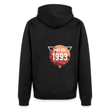Vintage Retro 1993 30th Birthday Shirt Cadeau - Veste à capuche bio Premium Unisexe - noir - Dos - Nico (187cm)