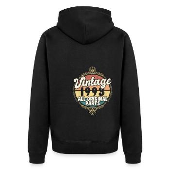 Vintage Rétro 1993 30ème anniversaire - Veste à capuche bio Premium Unisexe - noir - Dos - Nico (187cm)